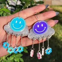 smiley clouds earrings