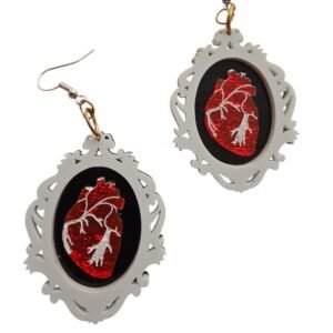 Framed heart earrings