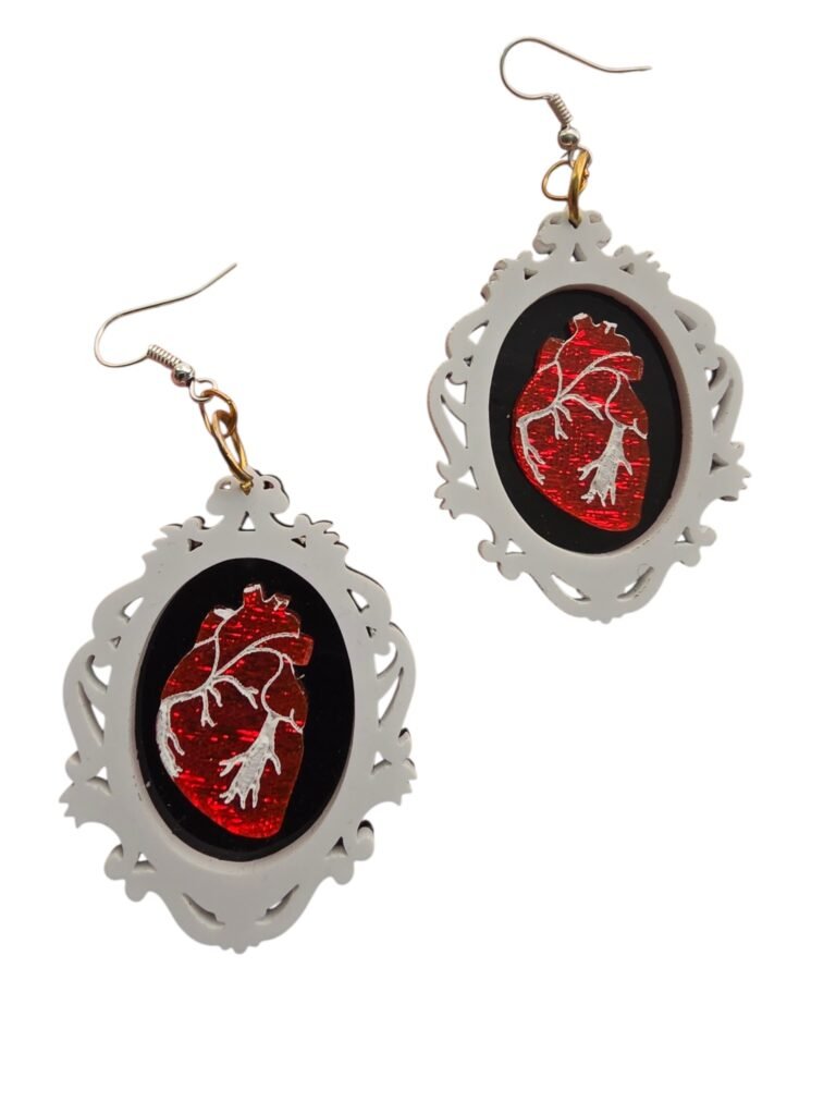 Framed heart earrings
