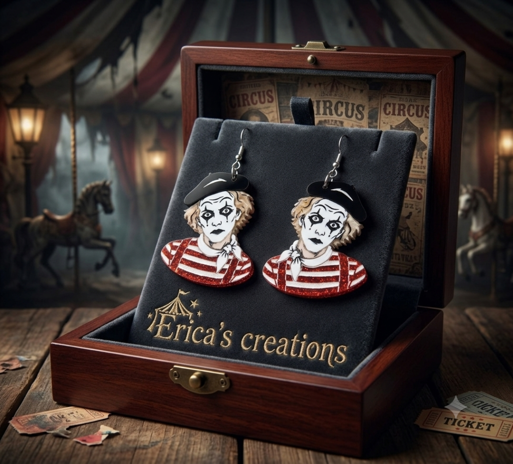 Creepy Mime earrings